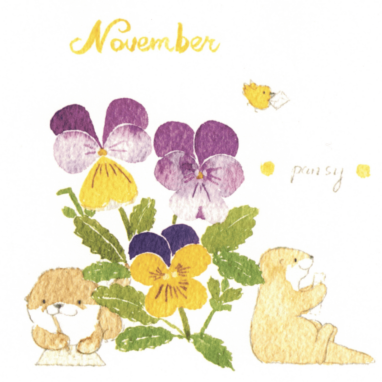 Bibi&Tata‘s floral year square cards - Oct, Nov,Dec