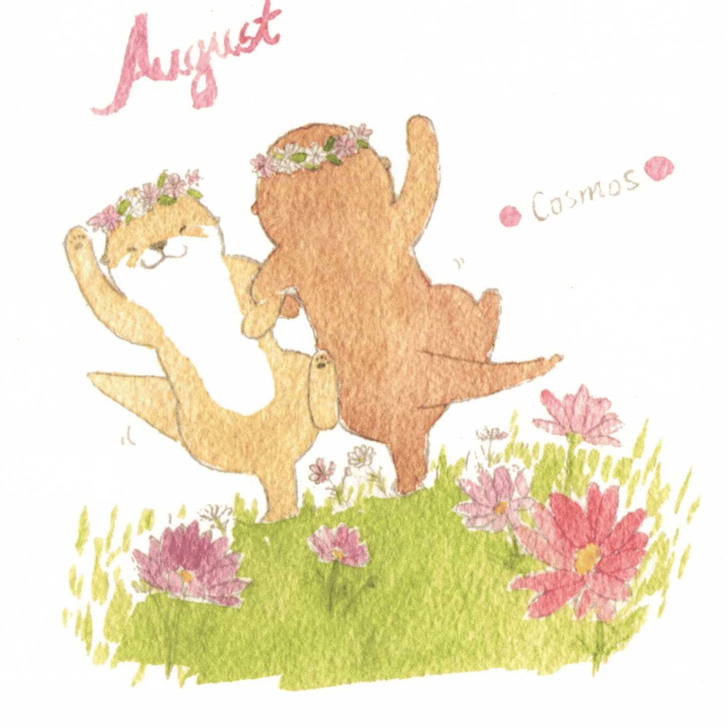 Bibi&Tata‘s floral year square cards - July, Aug, Sep
