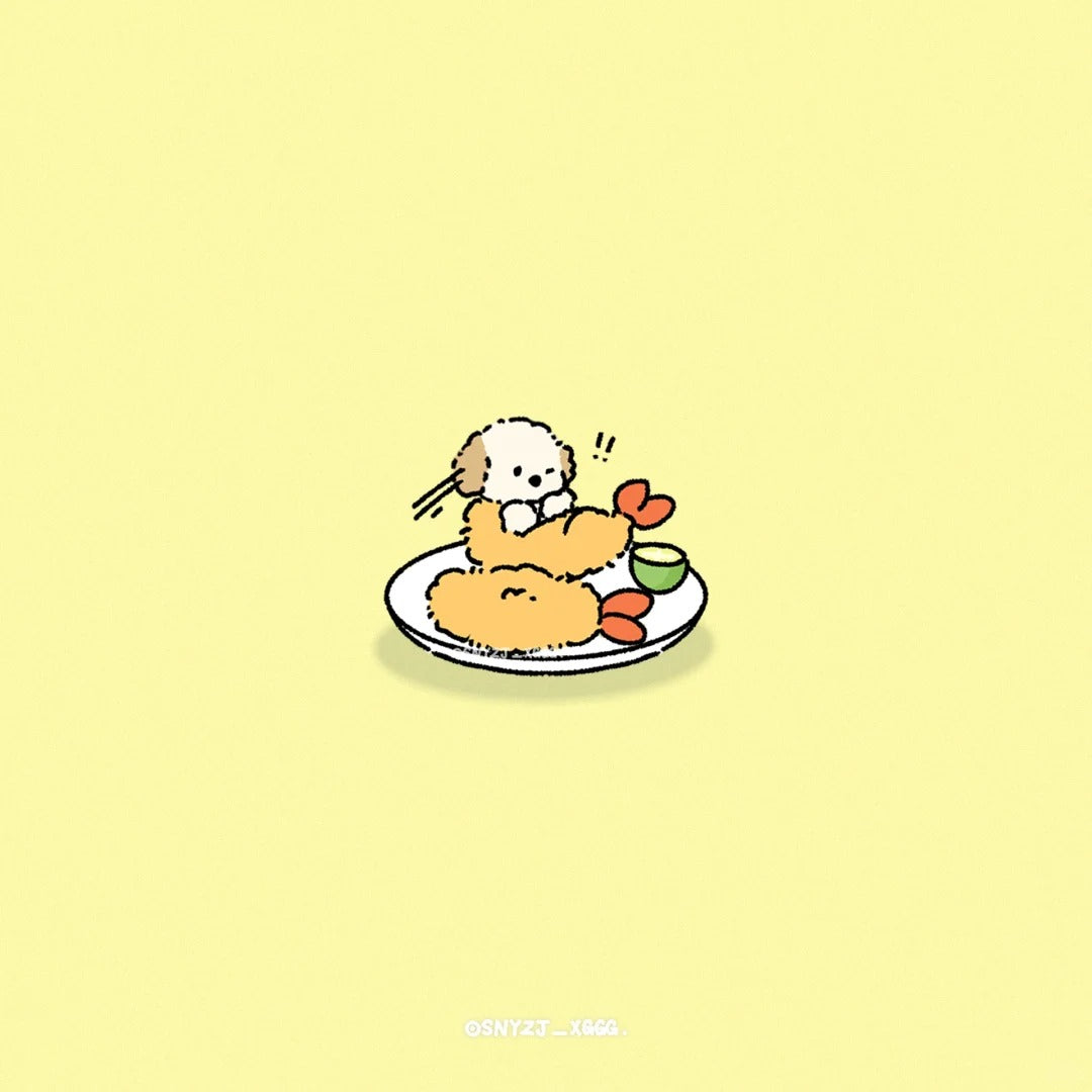 Puppy GanGan keychain - Foodie