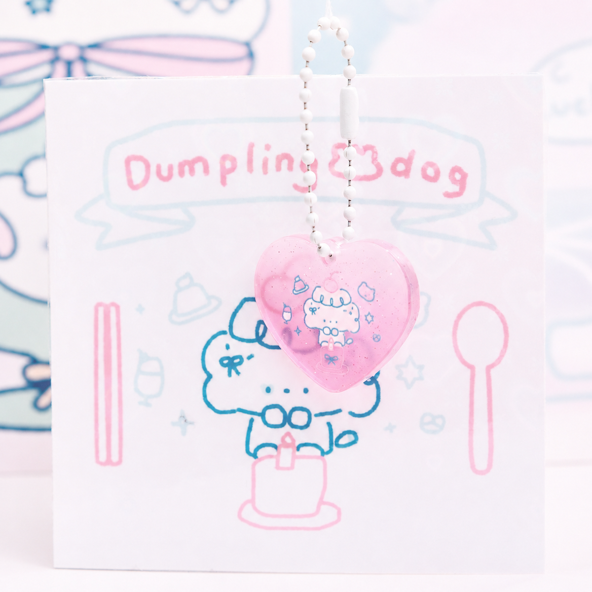 Dumpling dog acrylic keychain - Cake
