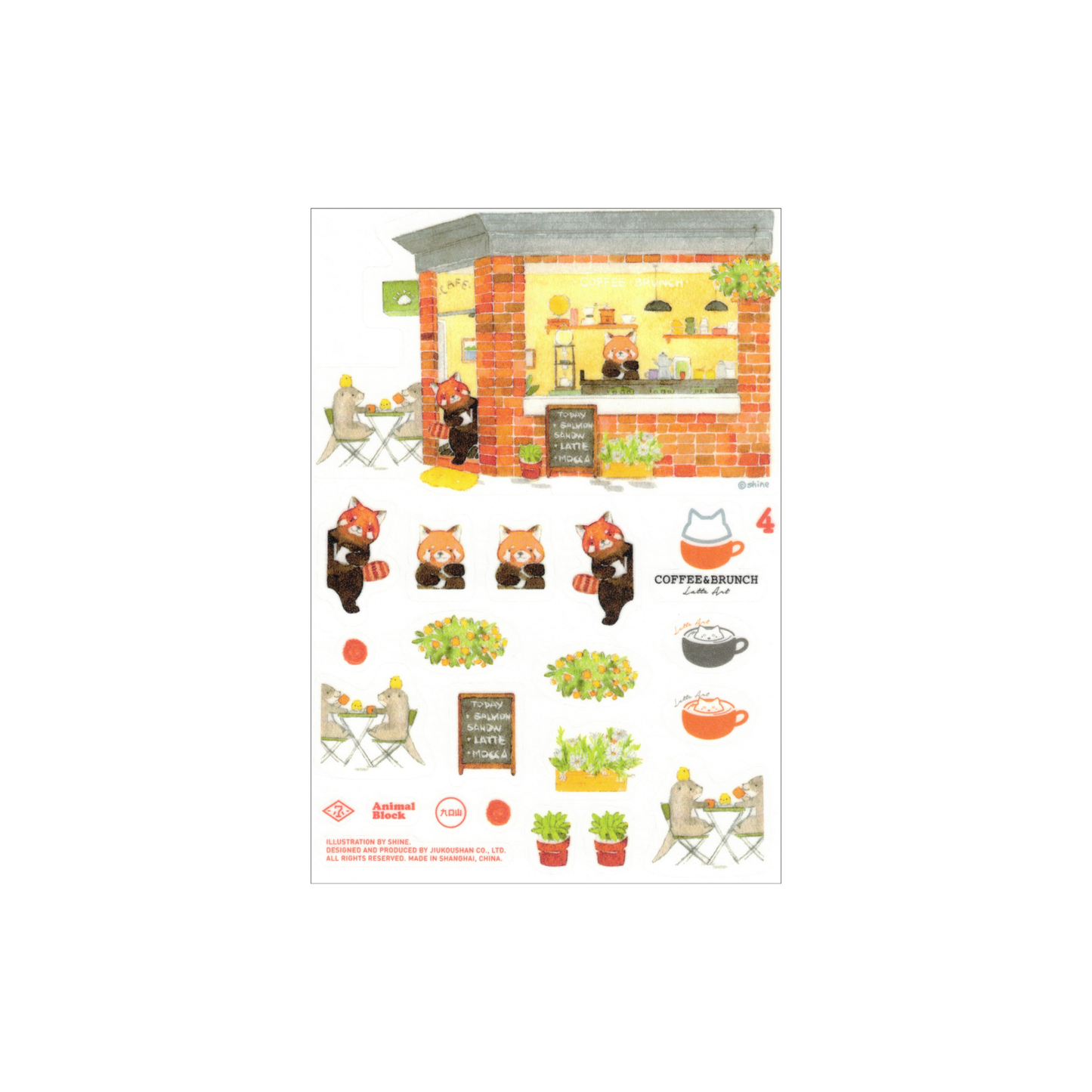 Bibi&Tata Animal Shops Washi Sticker sheet A