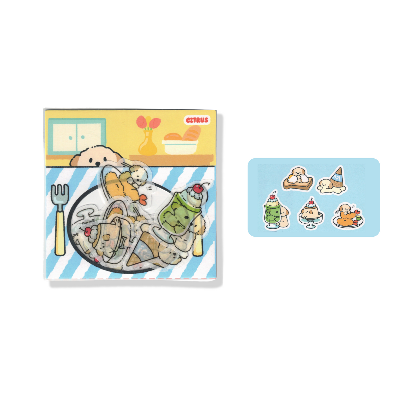 Puppy GanGan food sticker bag