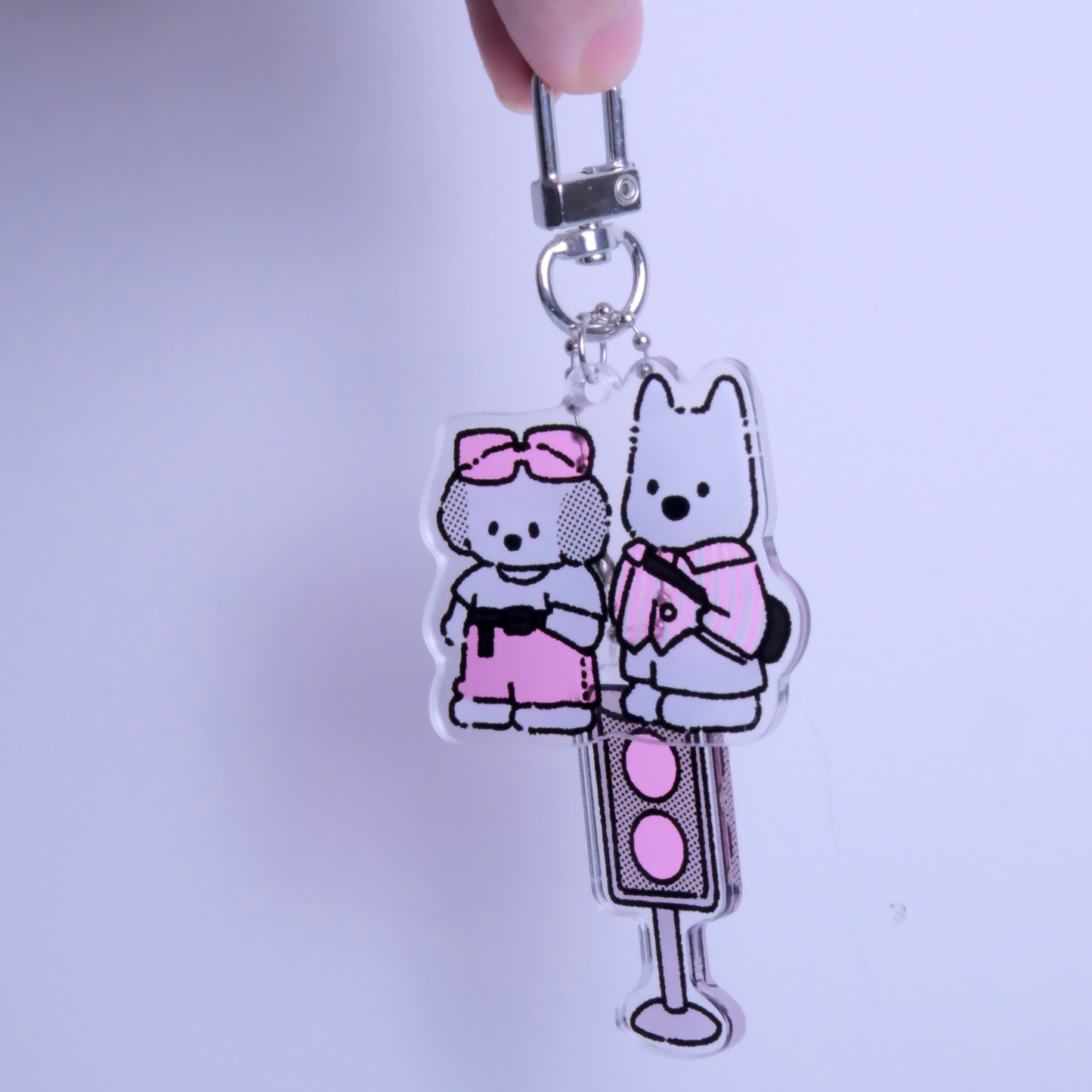 Puppy GanGan Y2K keychain - GanGan & Haku