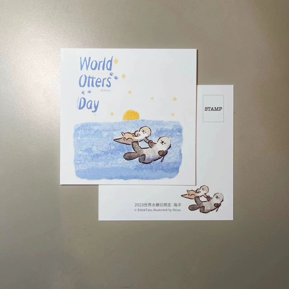 World Otter's Day square card set