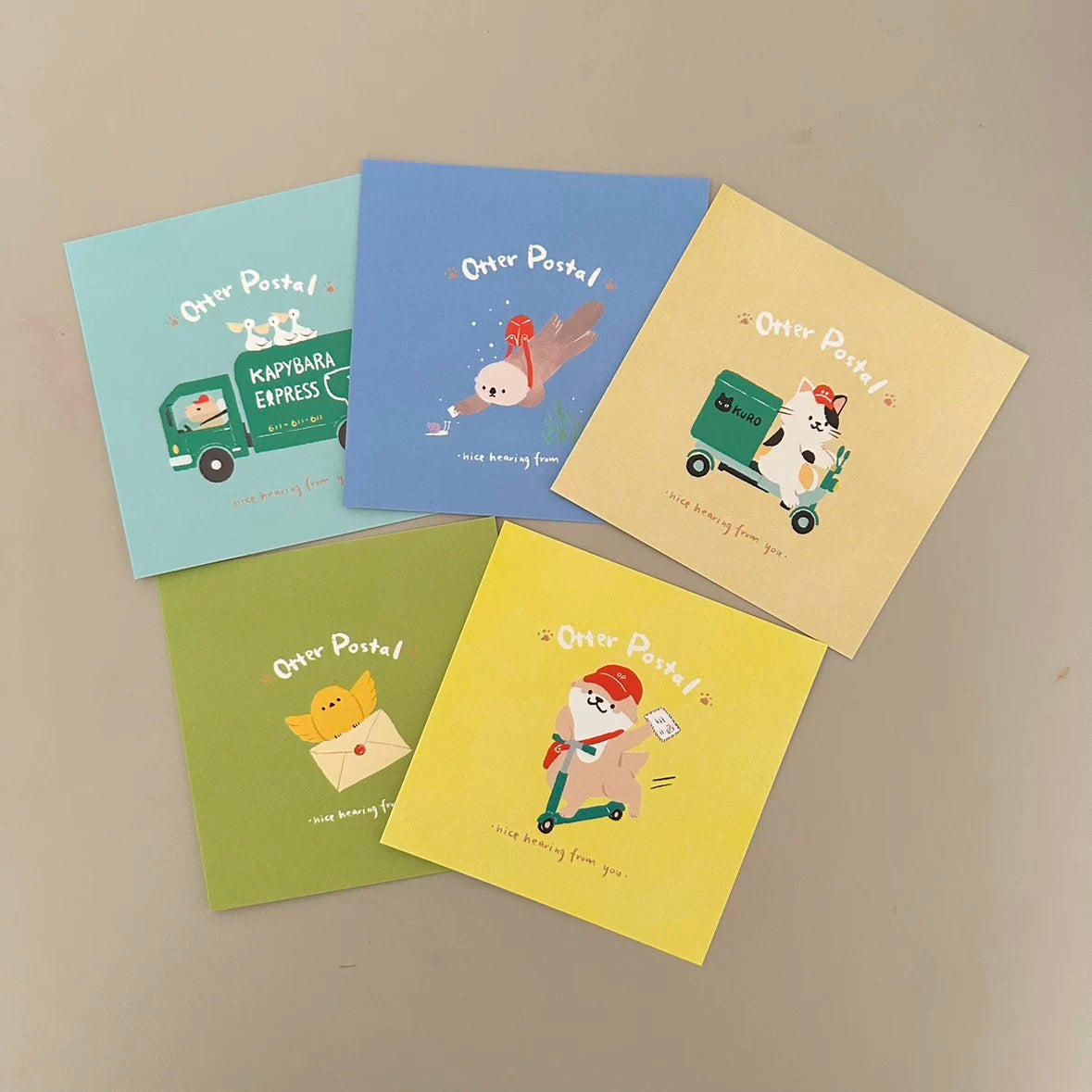 Otter postal square cards