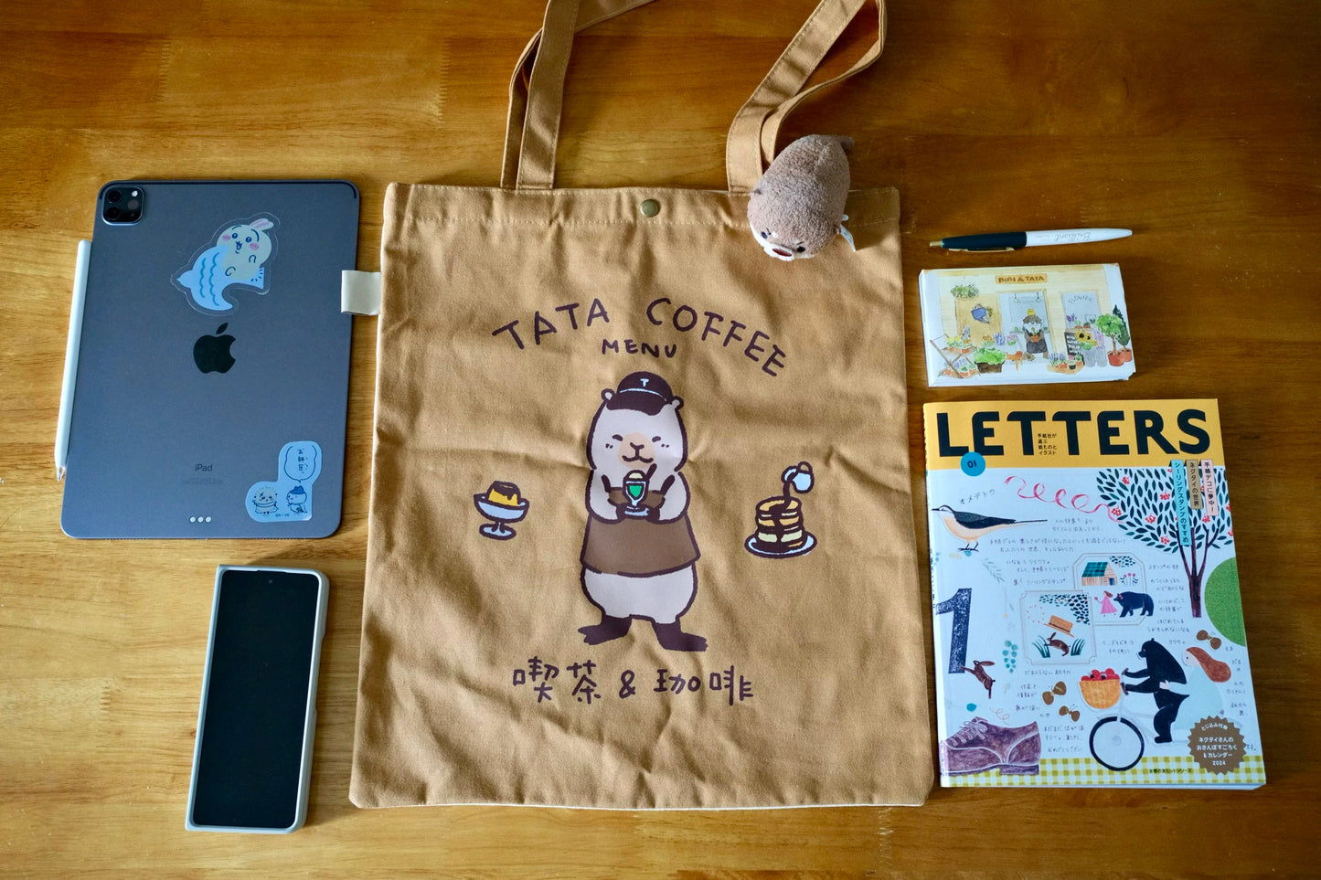 Tata cafe canvas tote bag