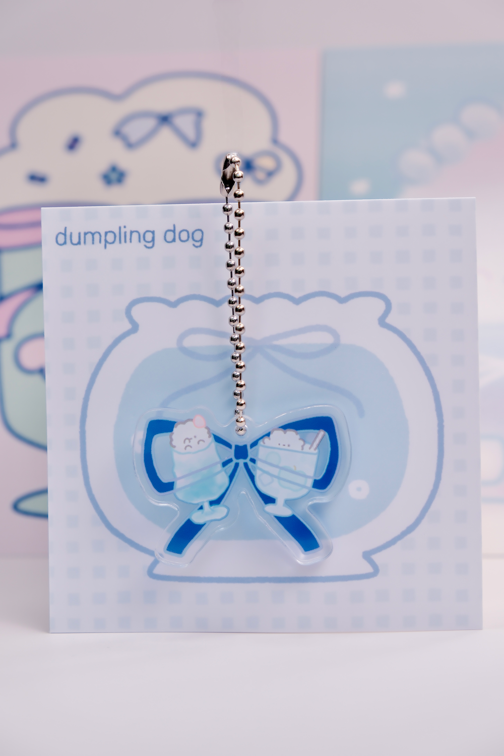 Dumpling dog acrylic keychain