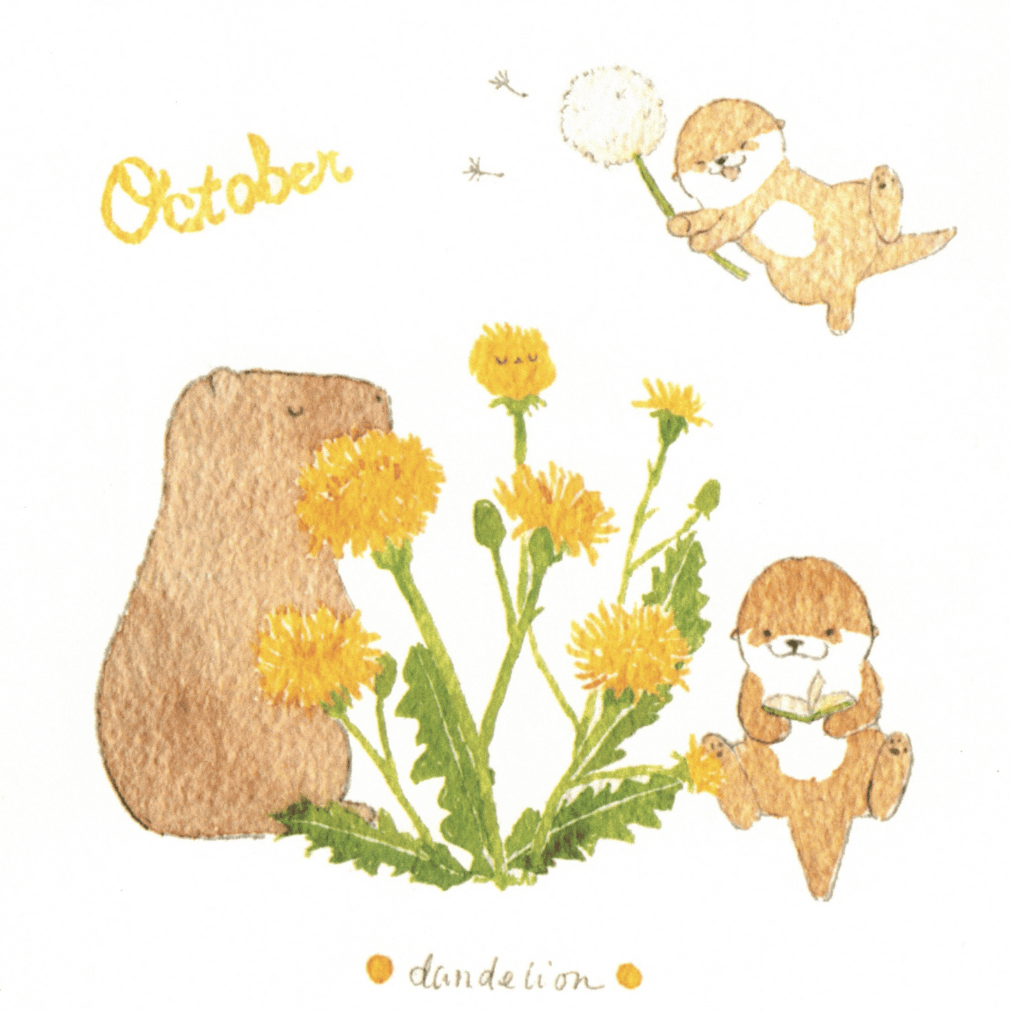 Bibi&Tata‘s floral year square cards - Oct, Nov,Dec