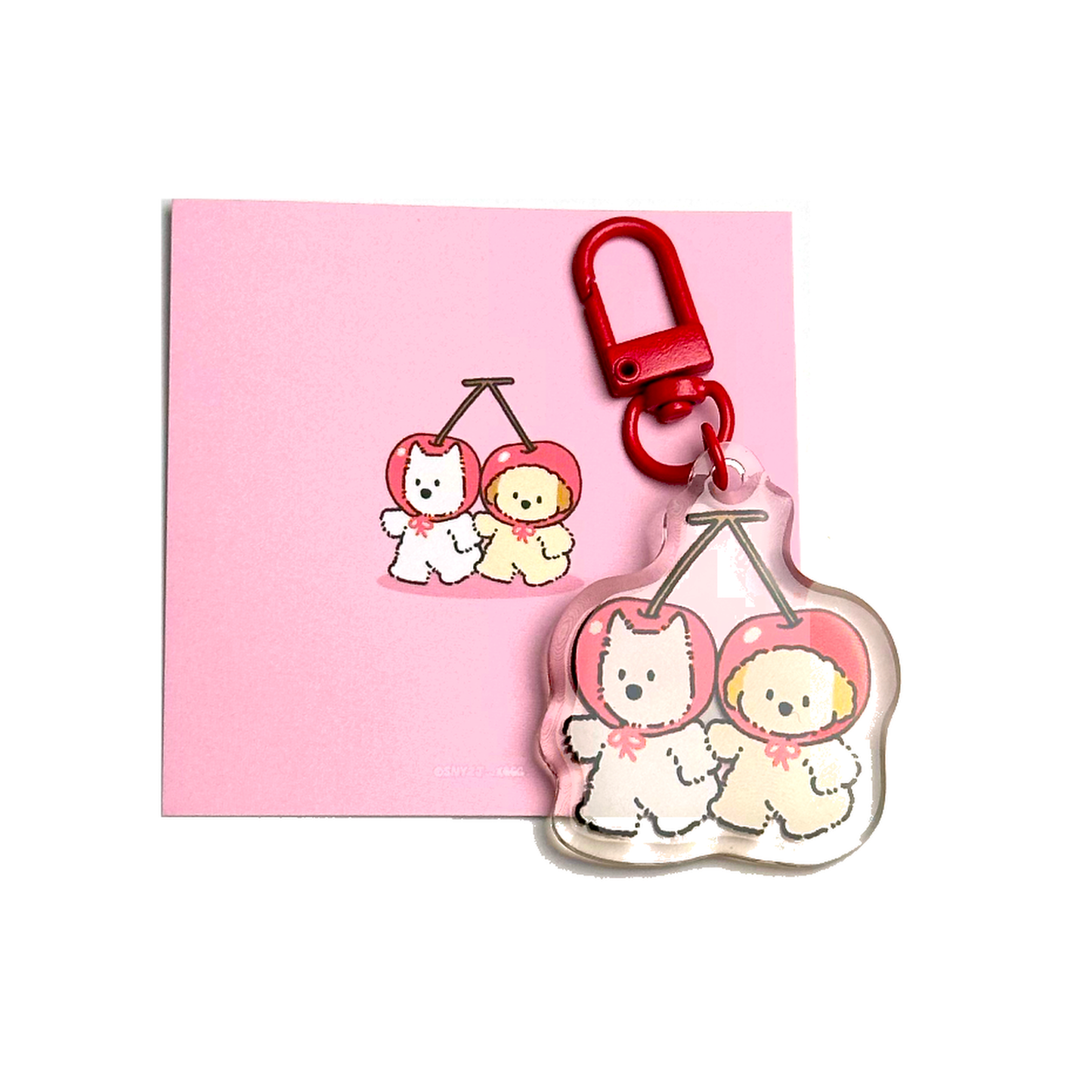 Puppy GanGan keychain - Cherry