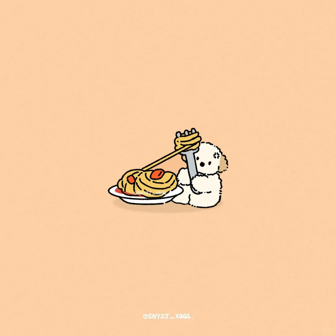 Puppy GanGan keychain - Foodie
