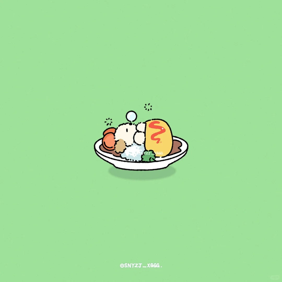 Puppy GanGan keychain - Foodie