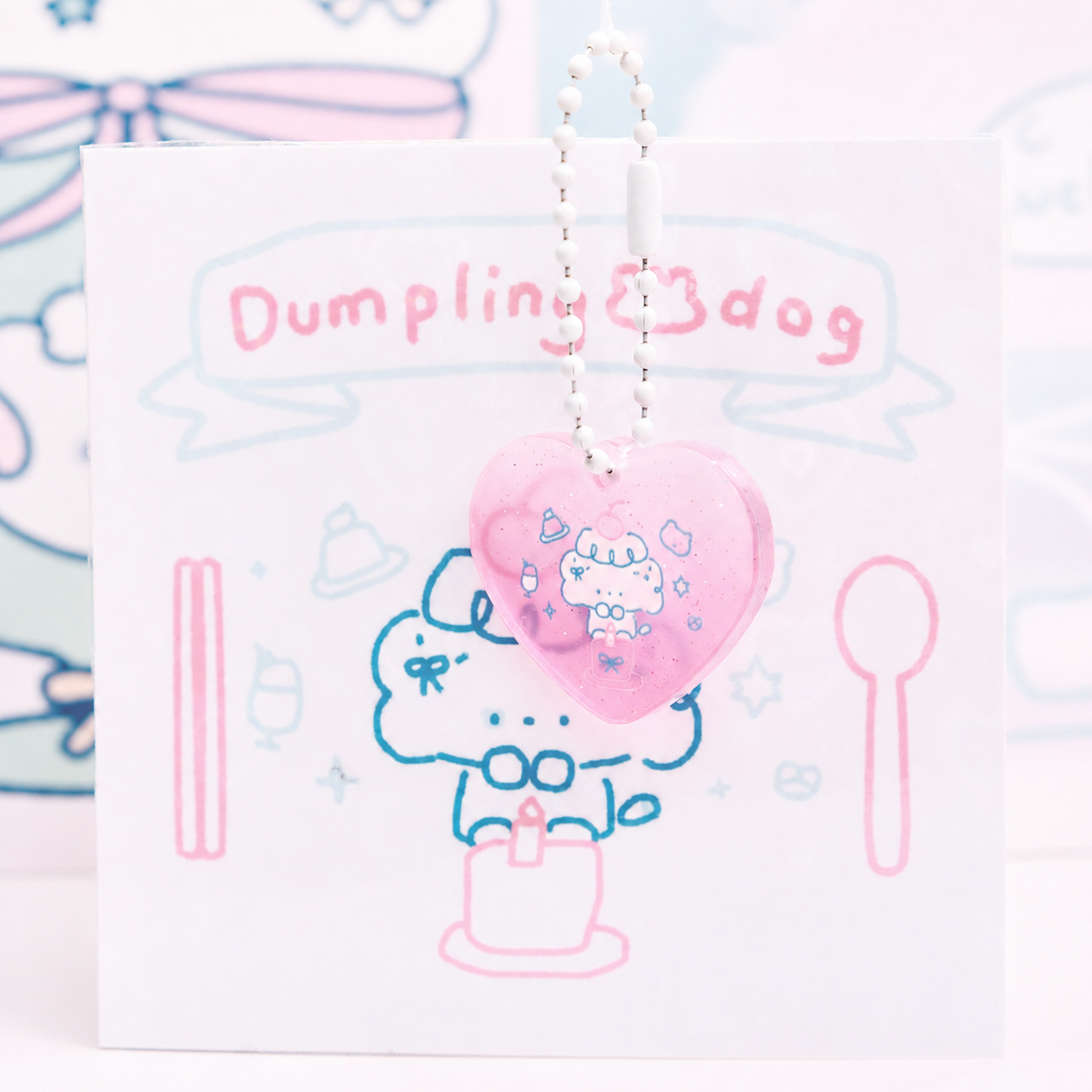 Dumpling dog acrylic keychain - Cake