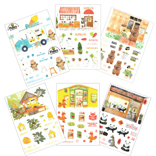 Bibi&Tata Animal Shops Sticker set B