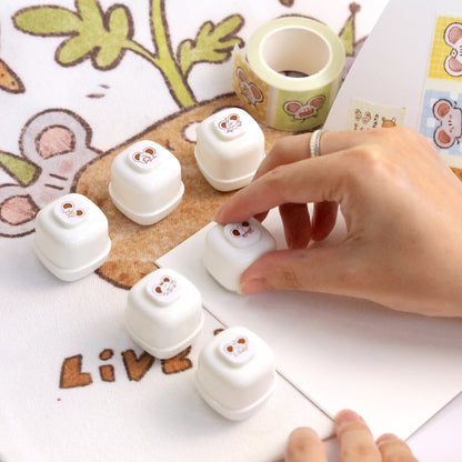 Mice & Potatoes Pastel-toned stamp