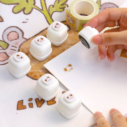 Mice & Potatoes Pastel-toned stamp