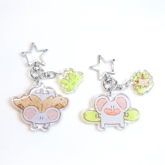 Mice & Potatoes glitter keychain