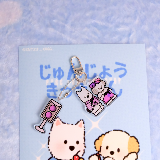 Puppy GanGan Y2K keychain - GanGan & Haku