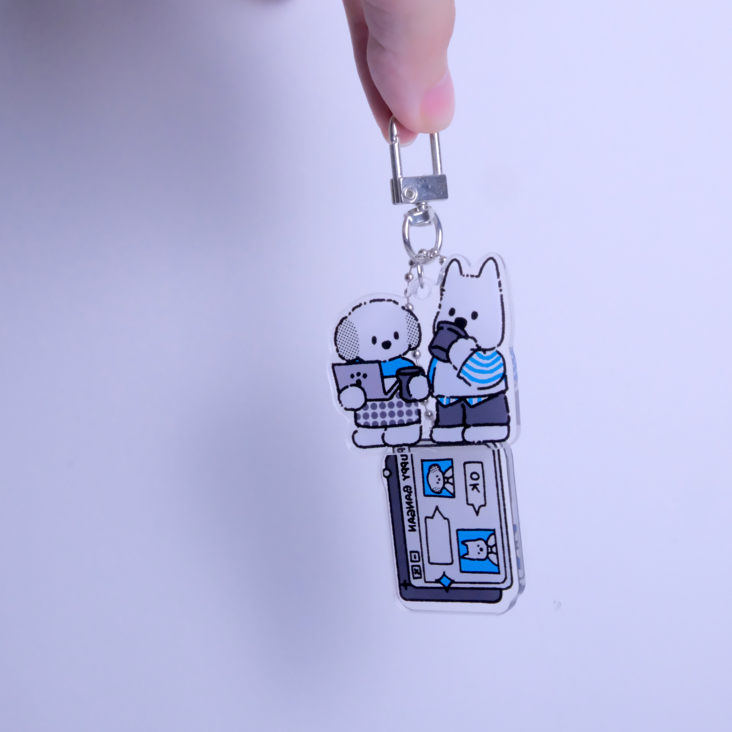 Puppy GanGan Y2K keychain - GanGan & Haku