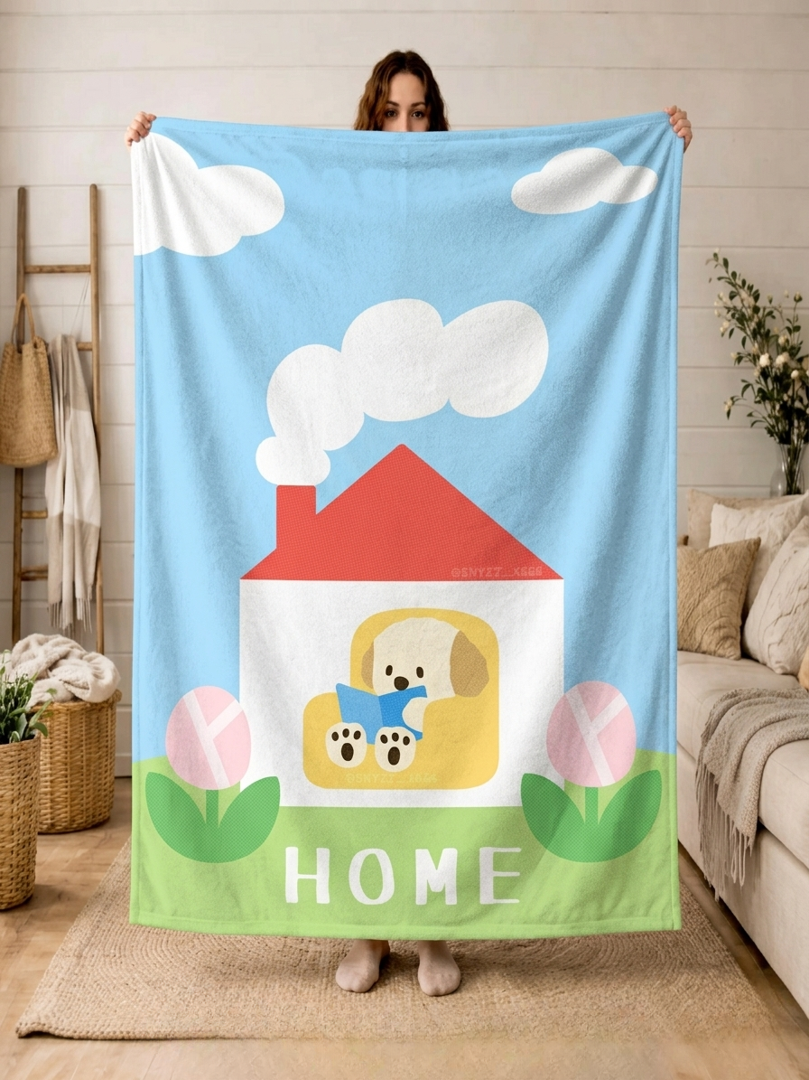 Puppy GanGan Home Flannel Blanket