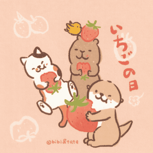 Bibi&Tata strawberry festival square cards