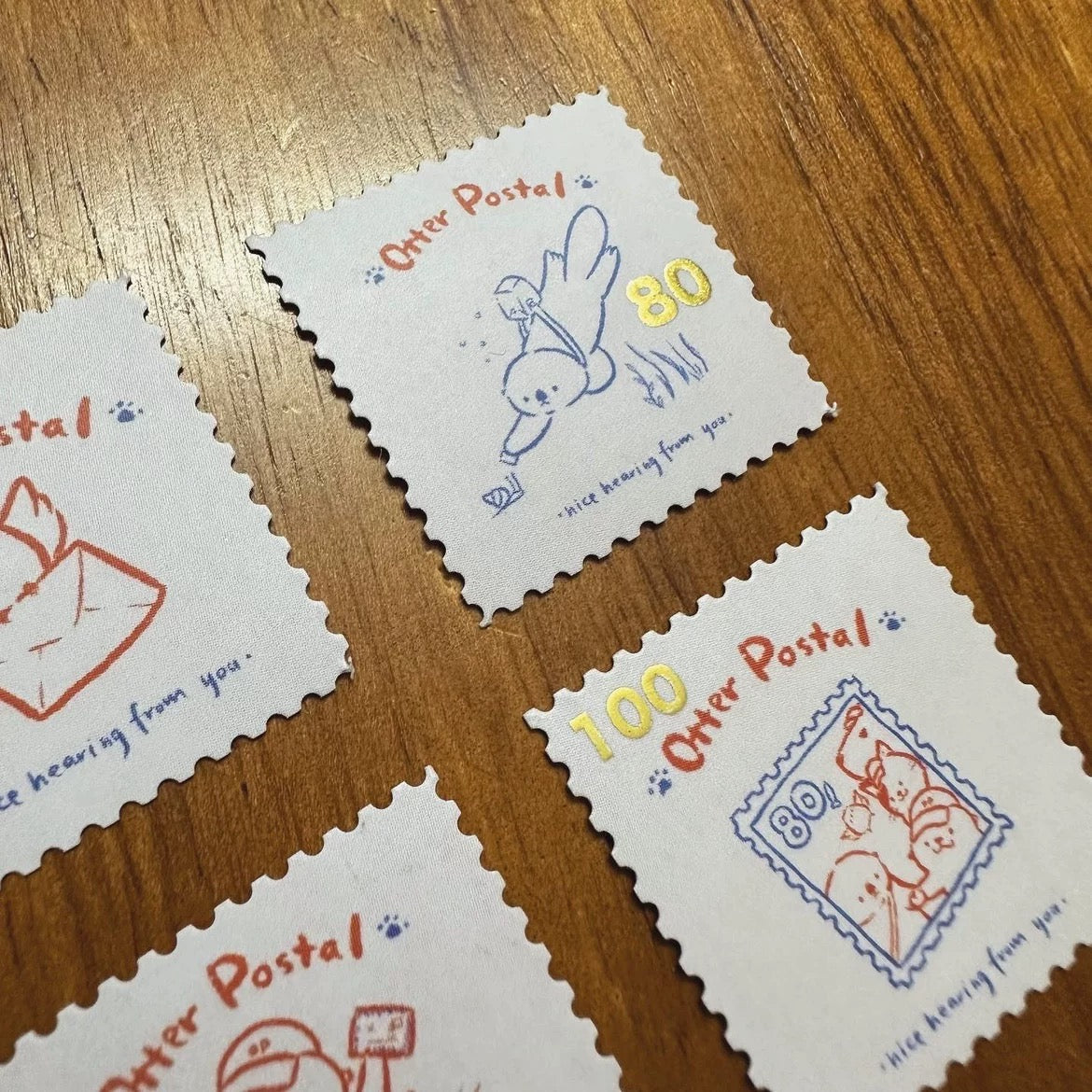 Bibi&Tata Otter Postal Stamp Stickers Set