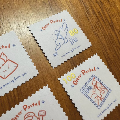 Bibi&Tata Otter Postal Stamp Stickers Set