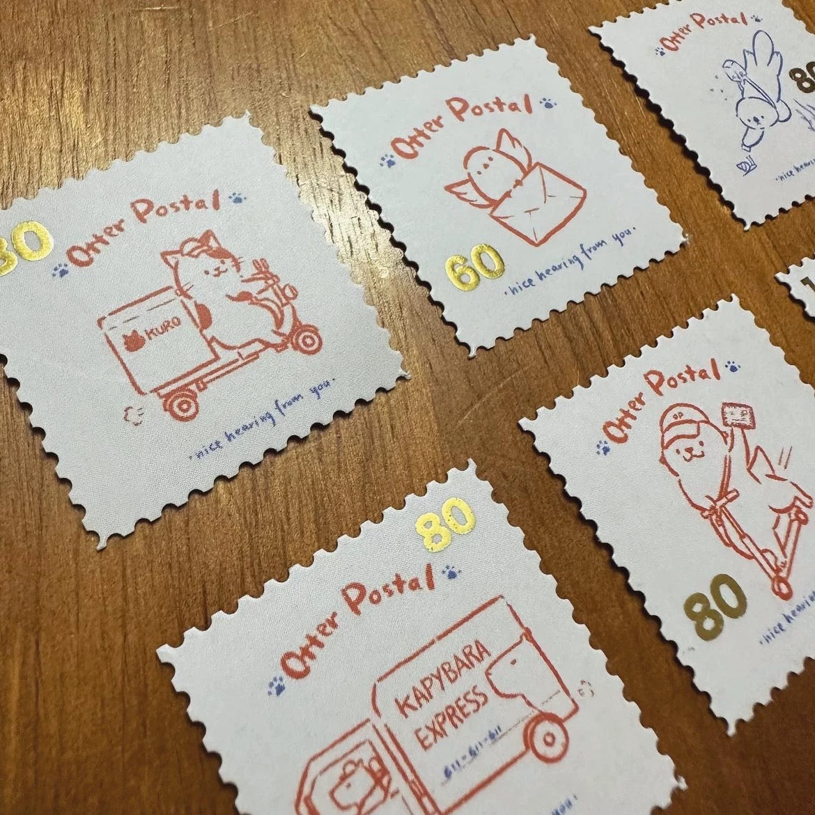 Bibi&Tata Otter Postal Stamp Stickers Set
