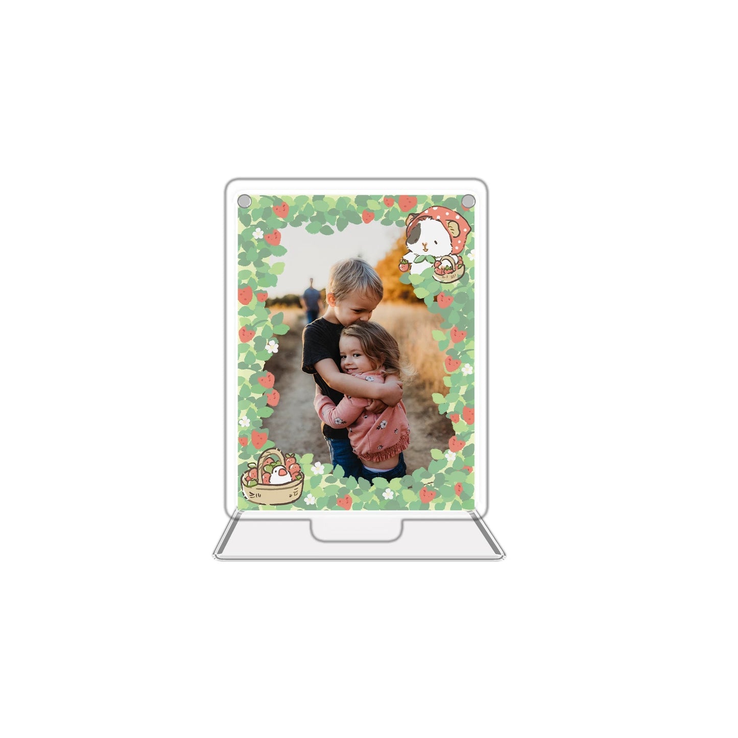 Piggy Dumplings Strawberry Acrylic Photo Frame