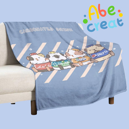 Piggy Dumplings Carbonated Drink Theme Flannel blanket