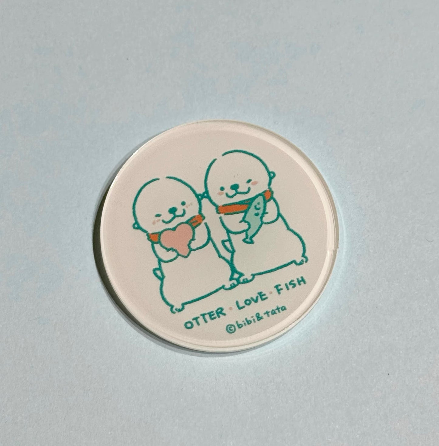 Otter love fish fridge magnet