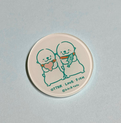 Otter love fish fridge magnet