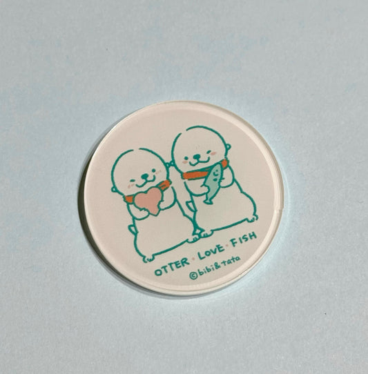 Otter love fish fridge magnet