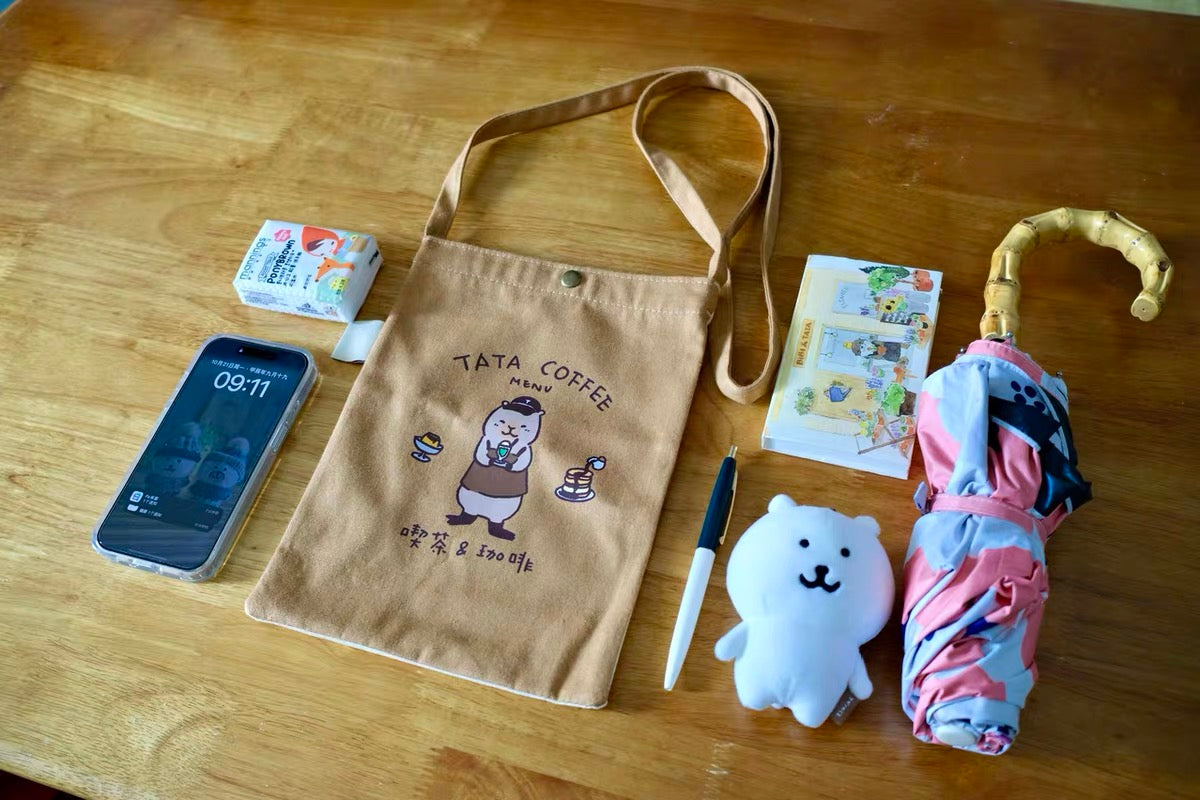 Tata cafe canvas tote bag