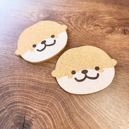 Shine Otter Cork Coaster – Absorbent & Insulated