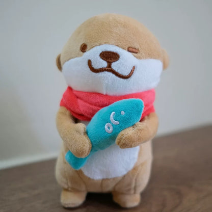 Otter love fish plush