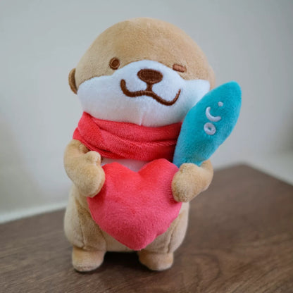 Otter love fish plush