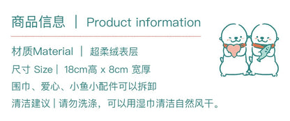 Otter love fish plush