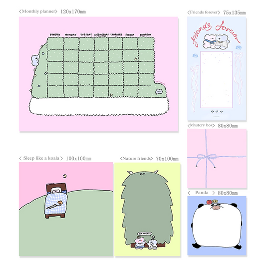Koalawei "Best Wishes" Theme Memo Pads Sampler