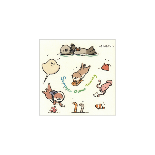 Bibi&Tata summer ocean washi sticker sheet