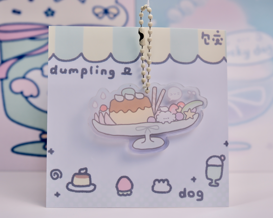 Dumpling dog acrylic keychain
