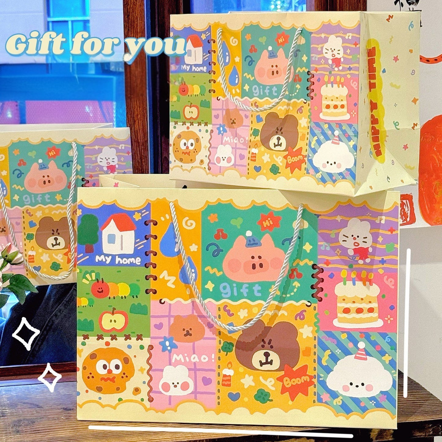 Happy Puppy Cute Doodle Gift Bag