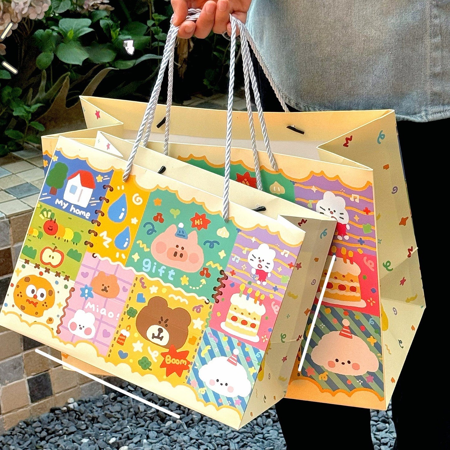 Happy Puppy Cute Doodle Gift Bag